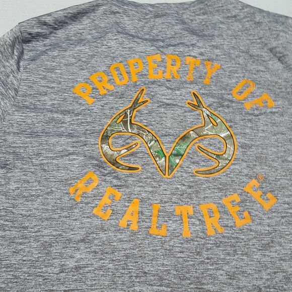 RealTree Shirt Mens Large Gray Pullover Casual Outdoor Athletic Spell Out Tee - Picture 9 of 10